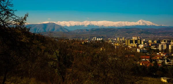 Skopje Nordmacedonia Vacker Utsikt Över Bergen Och Husen Skopje Norra — Stockfoto