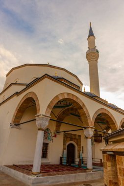 OHRID, NORTH MACEDONIA: Eski Groda Ohri 'nin merkezindeki Eski Türk Ali Paşa Camii, UNESCO Dünya Mirası Bölgesi.