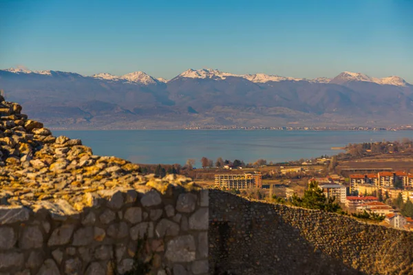 Ohrid Macedonia Del Norte Vista Superior Las Murallas Fortaleza Del — Foto de Stock