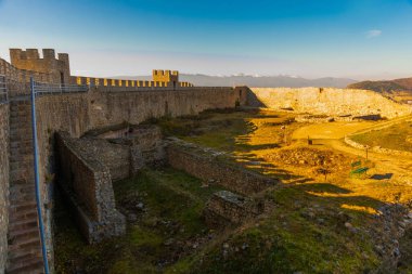 OHRID, NORTH MACEDONIA: Kuzey Makedonya 'daki UNESCO Dünya Mirasları Bölgesi olan Kral Samuel' in Eski Kalesi veya Samuel 'in Ohri' deki Kalesi