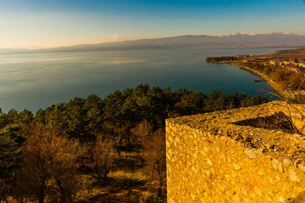 Ohrid Macedonia Del Norte Vista Superior Las Murallas Fortaleza Del — Foto de Stock