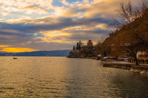 Ohrid Macedonia Del Norte Iglesia San Jovan Kaneo Lago Ohrid — Foto de Stock