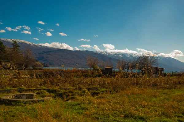 Ohrid North Macedonia Beautiful Landscape Mountains Town Ohrid Unesco World — Stock Photo, Image