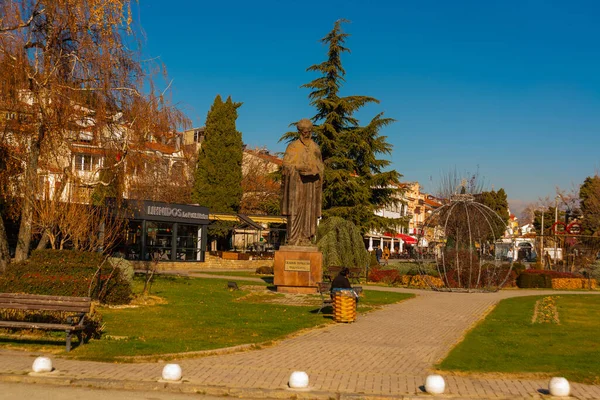 Ohrid North Macedonia Пам Ятник Святій Наумі Охриді Unesco World — стокове фото