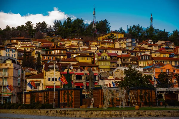 Ohrid Macedonia Del Nord Bella Vista Sulla Piazza Del Molo — Foto Stock