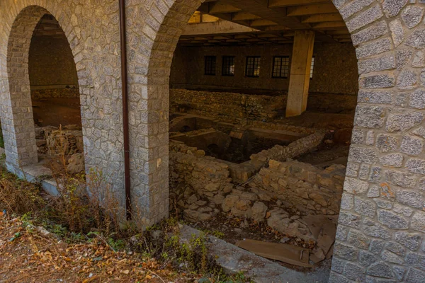 Ohrid North Macedonia Forntida Grekiska Ruiner Plaoshniks Territorium Kyrkan Heliga — Stockfoto