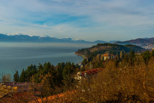 Ohrid North Macedonia Paisagem Com Vista Para Lago Ohrid Dia — Fotografia de Stock