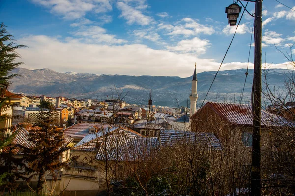 Ohrid North Macedonia Prachtig Uitzicht Vanaf Het Terras Naar Bergen — Stockfoto