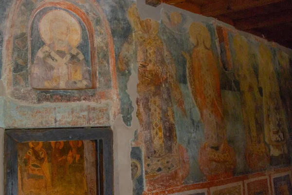 Ohrid Macedonia Del Norte Interior Del Templo Con Frescos Iglesia — Foto de Stock