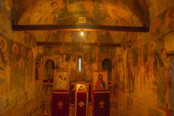 Ohrid North Macedonia Interior Templo Com Afrescos Igreja São Nicolau — Fotografia de Stock