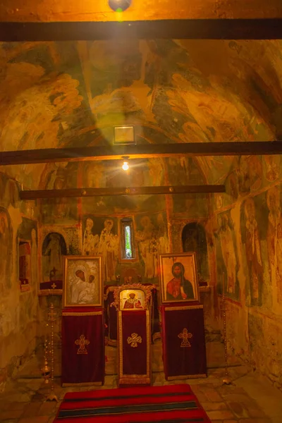 Ohrid Észak Macedónia Templom Belseje Freskókkal Szent Miklós Templom Bolnichki — Stock Fotó