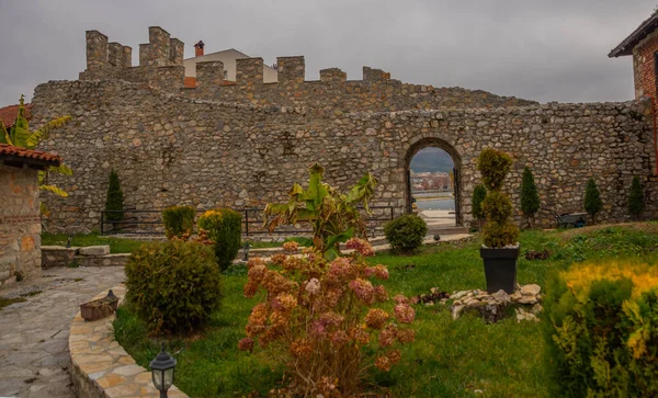 Ohrid Nord Macedonia Unterer Torplatz Ohrid Mazedonien Und Die Befestigungsmauern — Stockfoto