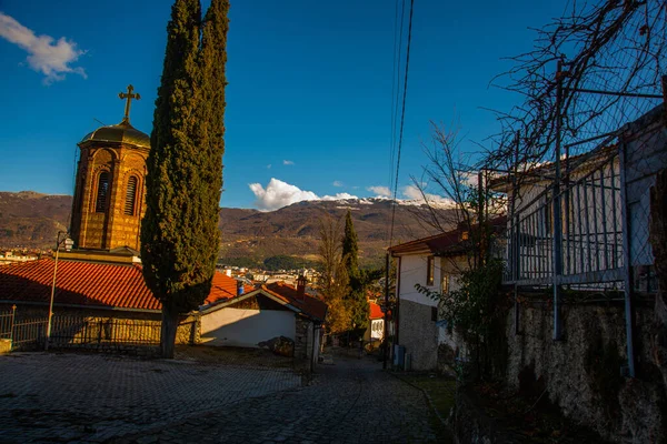 Ohrid North Macedonia KamenskoまたはSvでの美しい教会神の母 オフリドの歴史的中心部にあるボゴロディカ カマンスコ ユネスコの世界遺産に登録 ボゴロディカ カンセンコ — ストック写真