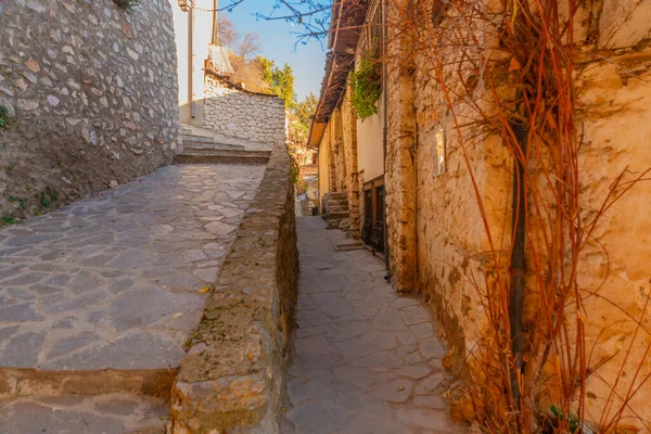 Ohrid Nord Macedonia Altes Haus Fels Ohrid Unesco Weltkulturerbe — Stockfoto