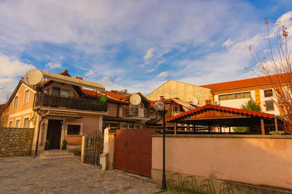 Ohrid North Macedonia Casas Brancas Tradicionais Centro Cidade Velha Ohrid — Fotografia de Stock