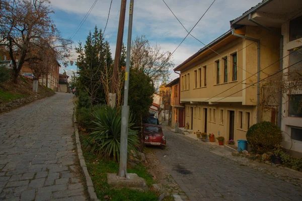 Ohrid Północna Macedonia Tradycyjne Białe Domy Centrum Starego Miasta Ochrydy — Zdjęcie stockowe