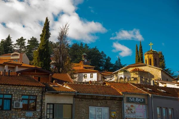 Orid Nord Macedonia Chiesa Madre Dio Kamensko Bogorodica Antica Torre — Foto Stock