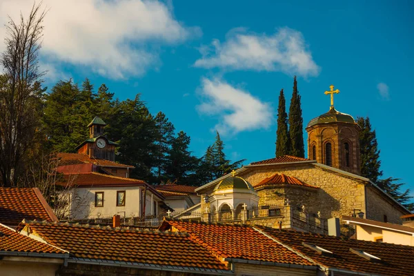 Ochryd Północna Macedonia Kościół Matki Bożej Kamensku Lub Bogorodyka Starożytna — Zdjęcie stockowe