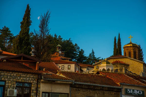 Orid Nord Macedonia Chiesa Madre Dio Kamensko Bogorodica Antica Torre — Foto Stock