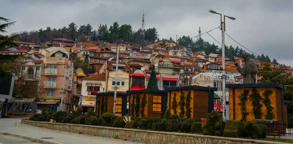 Ohrid Severní Macedonie Pohled Staré Město Ohrid Seznam Světového Kulturního — Stock fotografie