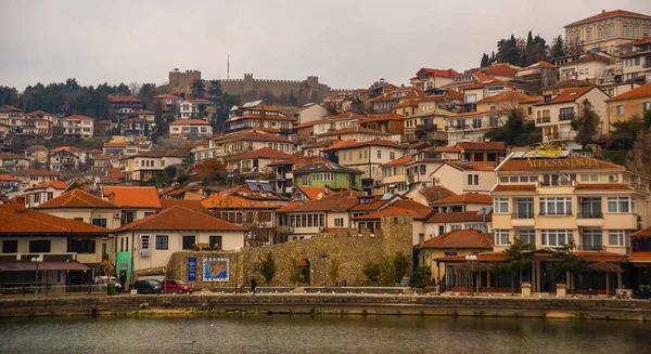 Ohrid Észak Macedonia Kilátás Óvárosra Ohridra Unesco Világörökség Része — Stock Fotó