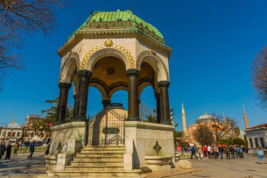 ISTANBUL, TURKEY: Alman çeşmesi ve Sultanahmet alanı. En popüler turistik merkezler, Coronavirüs (Covid-19) salgını nedeniyle İstanbul 'da boş..