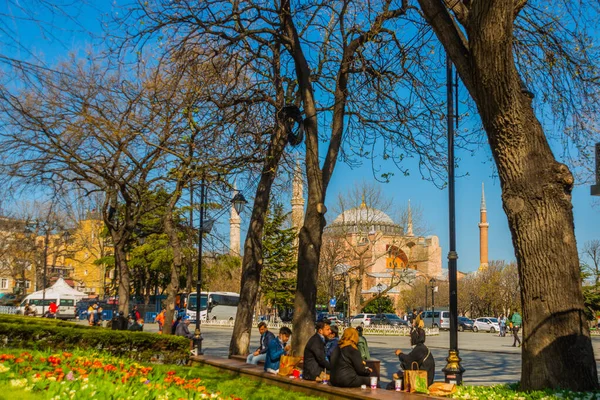 Ayasofya Stanbul Ünlü Tarihi Binasıdır Şimdi Bir Cami Oldu — Stok fotoğraf