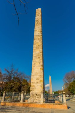 İSTANBUL, TURKEY: İstanbul, Türkiye Hippodromunda Konstantin Obelisk.
