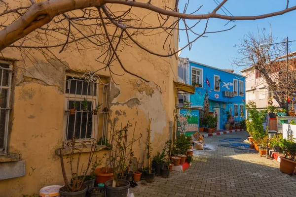 Istanbul Turkey Vackra Hus Målade Med Färger Med Sevärdheterna Istanbul — Stockfoto