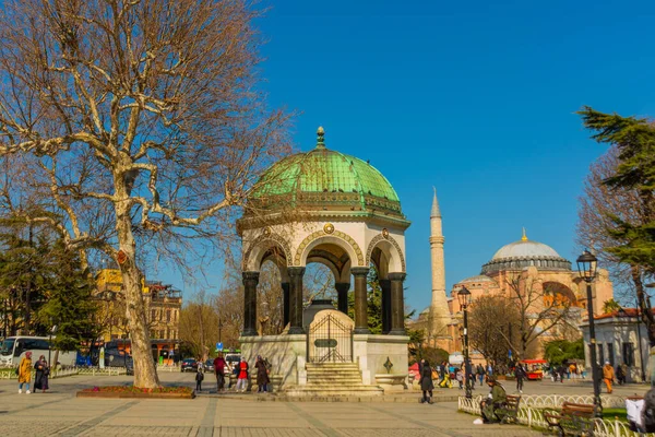 Istanbul Τουρκια Γερμανική Κρήνη Και Περιοχή Sultanahmet Πιο Δημοφιλή Τουριστικά — Φωτογραφία Αρχείου