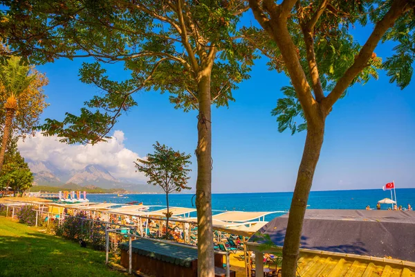 Kemer Turquia Bela Vista Superior Praia Dia Ensolarado Kemer Popular — Fotografia de Stock