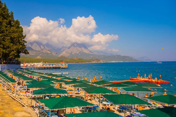 Кемер Турция Вид Сверху Пляж Солнечный День Популярного Туристического Курорта — стоковое фото