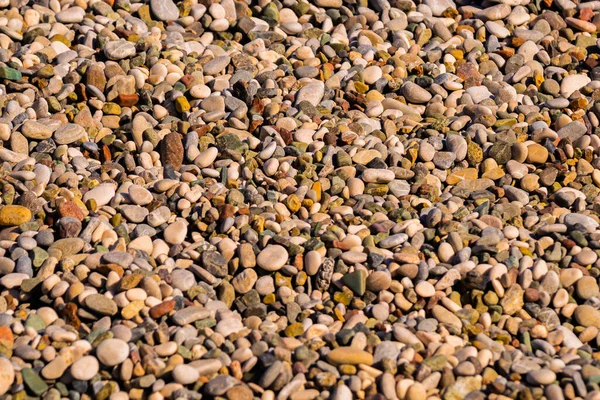Małe Kamienie Bliska Piękna Faktura Kamyków Plaży Kemer — Zdjęcie stockowe