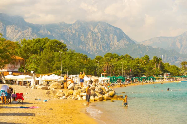 Kemer Turquía Famosa Playa Moon Light Beach Kemer Día Soleado — Foto de Stock