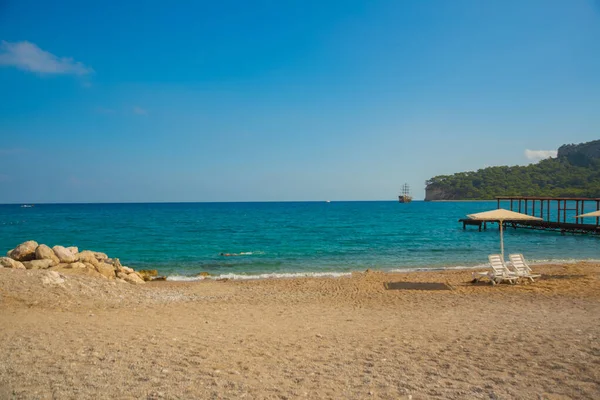 Kemer Turkey Paradise Landscape View Beach Blue Sea Sunny Day — Stock Photo, Image