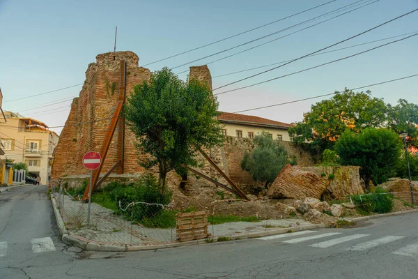 Durres Albania Veduta Delle Mura Della Fortezza Nel Centro Storico — Foto Stock