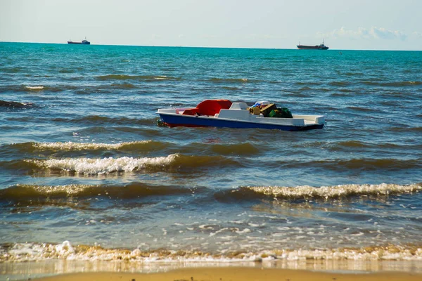 Durres Albanien Blick Auf Schiffe Horizont Auf See Durres Albanien — Stockfoto