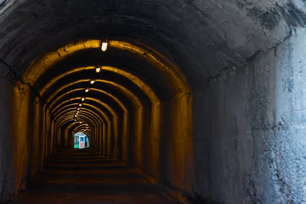 TIRANA, ALBANIA: Entrance of the Bunkart, Tirana first nuclear bunker transformed into history museum. — Stock Photo, Image