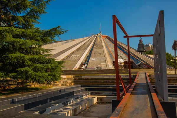 Tirana Albania Pyramid Memory One Historical Symbols Tirana Albania — Stock fotografie