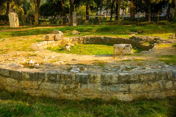 Tirana Albania Forntida Ruiner Nära Slottet Tirana Eller Kalaja Tiranes — Stockfoto