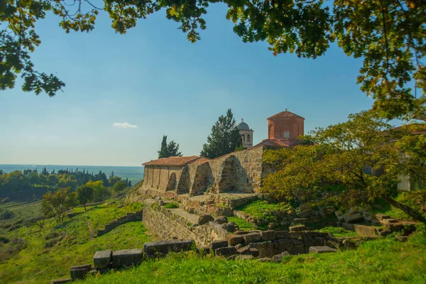 Аполлония Албания Пейзаж Видом Церковь Святой Марии Аполлонии — стоковое фото