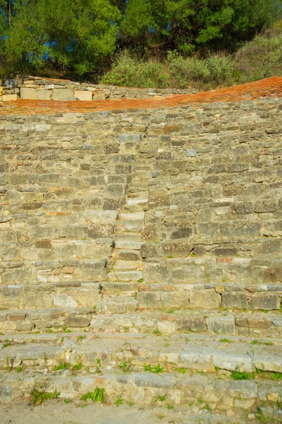 アポロニア アルバニア アポロニアの古代オデオン劇場 アポロニアの古代都市と古代の遺跡と石の眺め — ストック写真