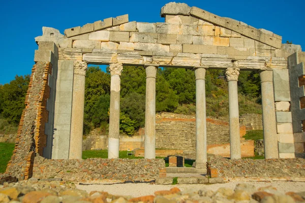 Apollonia Albanien Antik Grekiskt Tempel Med Vita Kolumner Staden Apolonia — Stockfoto