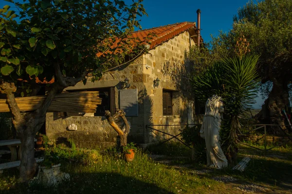 APOLLONIA, ALBANIA: Bar-restaurant in the Old Town of Apollonia in Albania