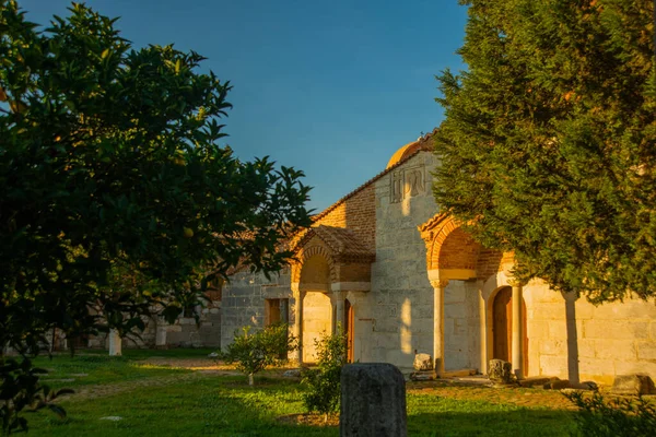 Apollonia Albania Piękny Krajobraz Widokiem Kościół Najświętszej Marii Panny Apollonii — Zdjęcie stockowe