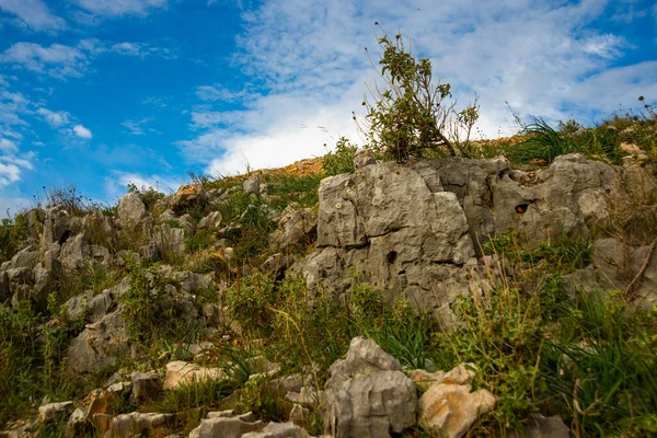 Saranda Albania Bellissimo Paesaggio Con Vista Piccole Rocce Pietra Saranda — Foto Stock