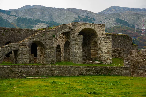 Gjirokastra Miasto Krajobraz Top Widok Castle Travel Tip Albania — Zdjęcie stockowe