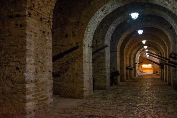 Gjirokastra Albania Row Cannons World War Gjirokastra Fortress Albania — Stock Photo, Image