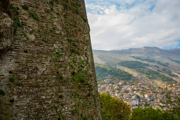 Gjirokastra Albanien Stadtbild Von Gjirokastra Von Der Burg Aus Reisetipp — Stockfoto