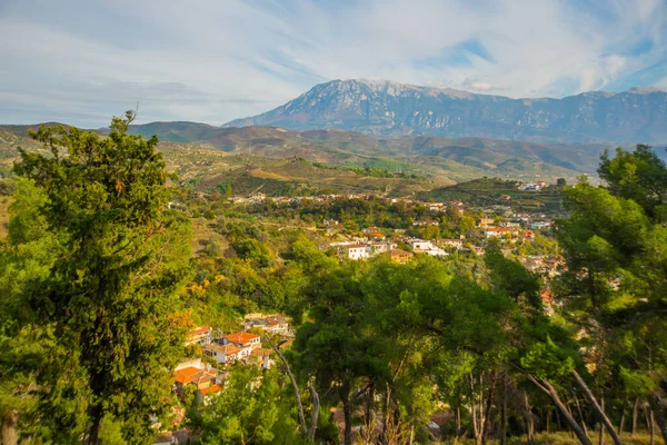 Berat Albania Piękny Krajobraz Widokiem Góry Berat Albania — Zdjęcie stockowe